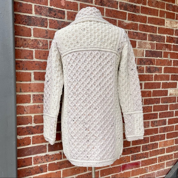 Inis Crafts Made in Ireland 100% Merino Wool Knit Cardigan Sweater Large Button - Picture 5 of 14